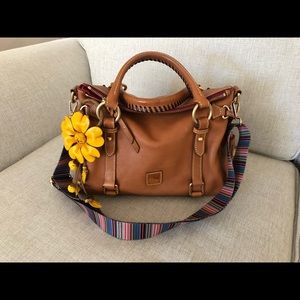 Dooney & Bourke Tan Satchel with Yellow Accent